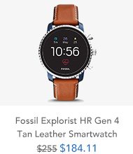 Shop Fossil Explorist HR Gen 4 Tan Leather Smartwatch