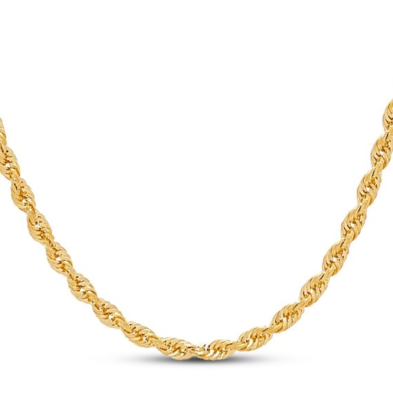 Solid Rope Chain 10K Yellow Gold 20in