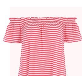 Pink stripe bardot