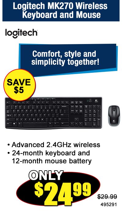 Logitech MK270 Wireless Keyboard and Mouse