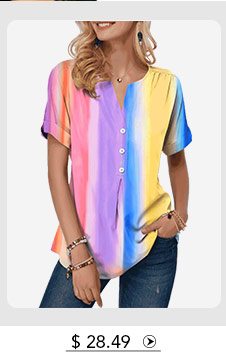 Split Neck Button Detail Tie Dye Print T Shirt