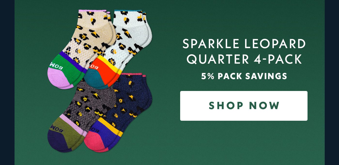 Sparkle Leopard Quarter 4-Pack | 5% Pack Savings | Shop Now
