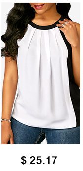 Color Block Pleated Neck Sleeveless Blouse