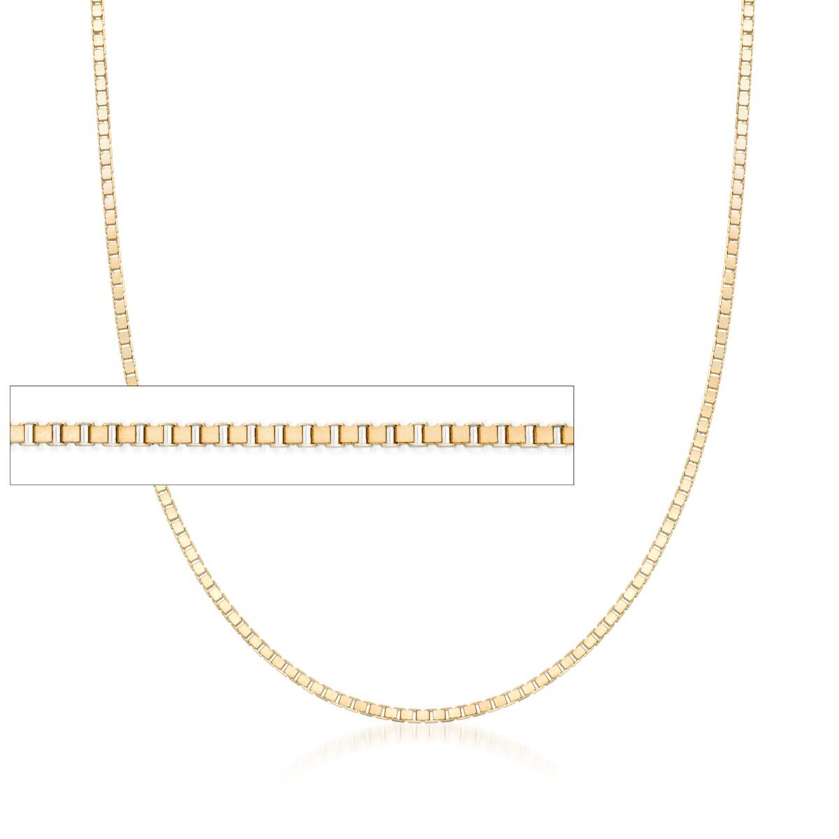 .8mm 14kt Yellow Gold Box Chain Necklace