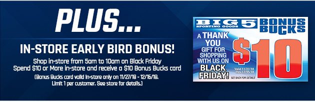 PLUS... IN-Store Early Bird Bonus!