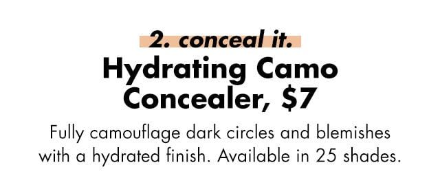 Full-coverage, hydrating cream concealer