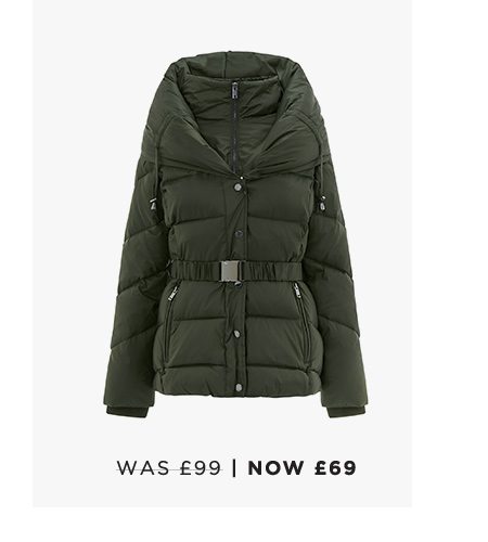 LAUREL BELTED SHAWL SHORT PADDED COAT - WAS £99 NOW £69