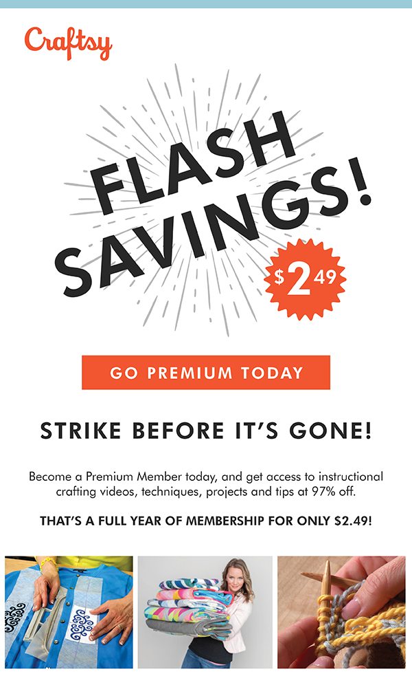 Craftsy Flash Savings!