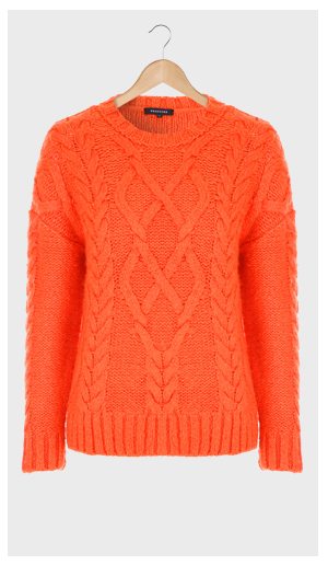 Womens Orange Chunky Knit