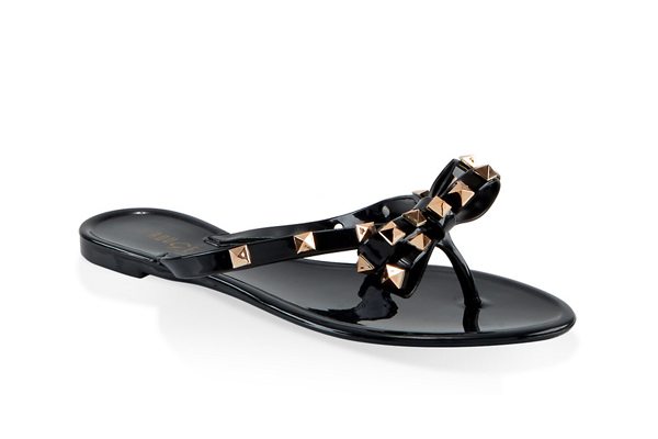 Studded Bow Jelly Flip Flops