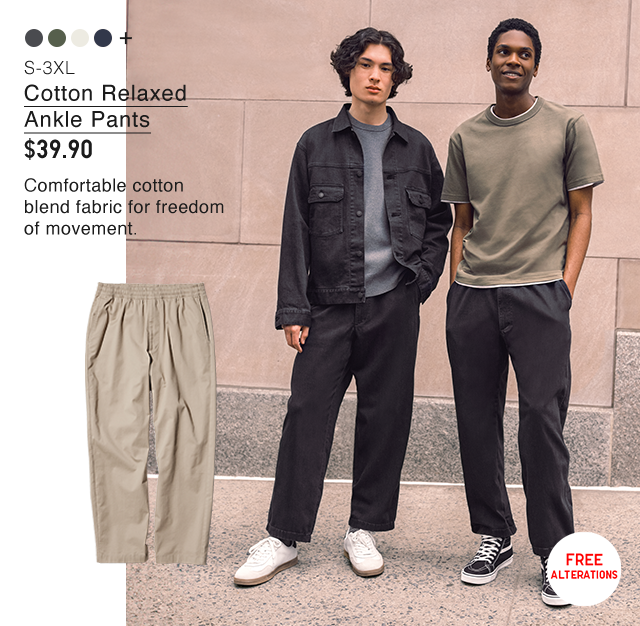 PDP8 - MEN COTTON RELAXED ANKLE PANTS