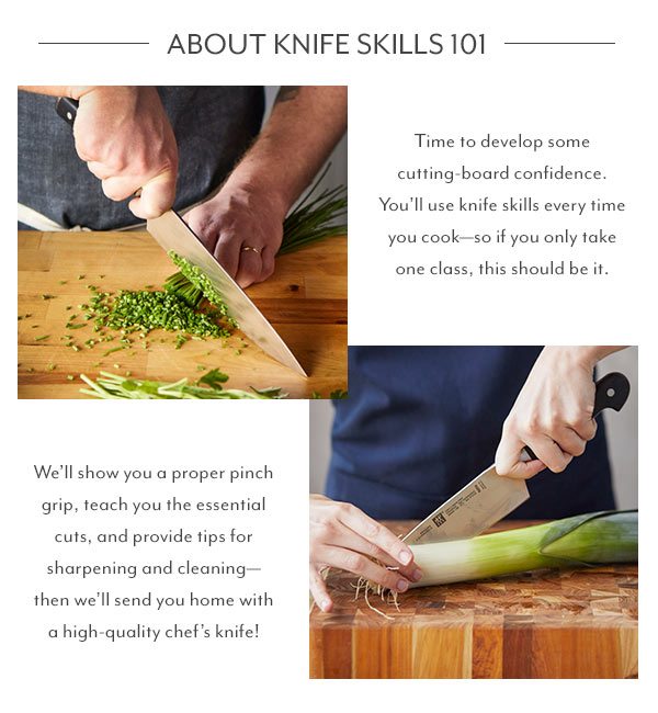 Take Knife Skills 101, get a free chef’s knife!