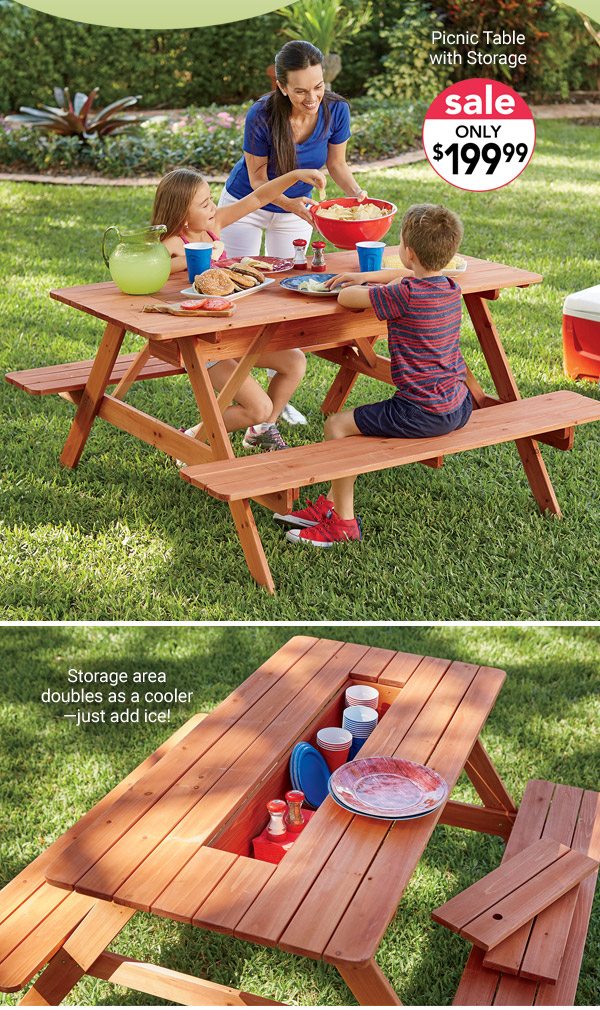 Picnic Table with Storage Sale only $199.99