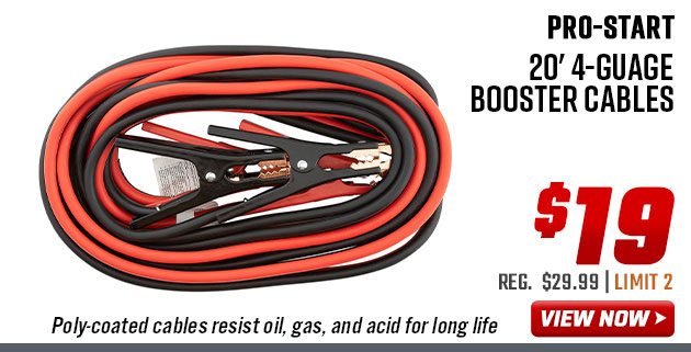 Pro-Start 20' 4-Guage Booster Cables