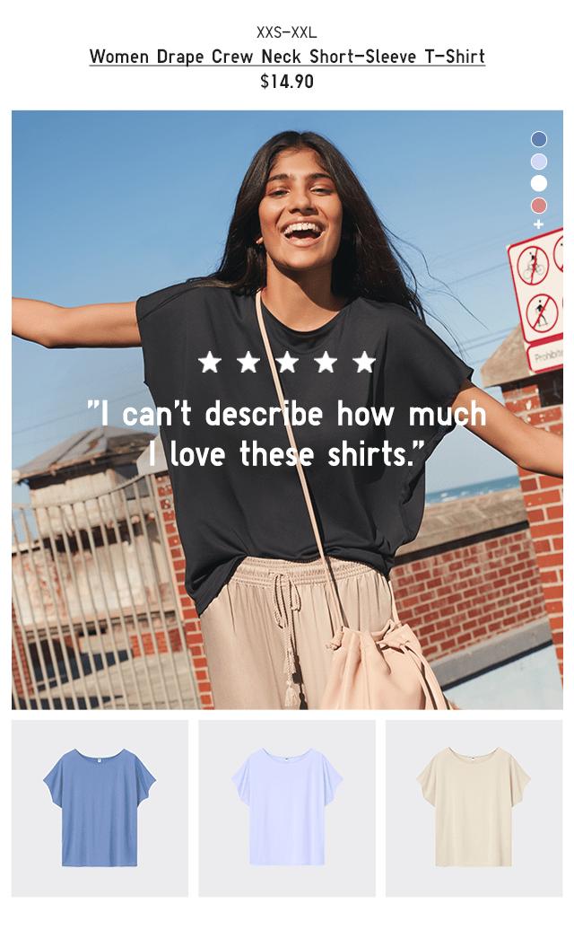 PDP1 - WOMEN DRAPE CREW NECK SHORT-Here's why everyone loves our shorts + teesEEVE T-SHIRT