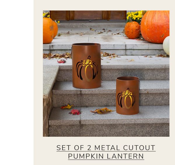 Set of 2 Metal Cutout Pumpkin Lantern | SHOP NOW