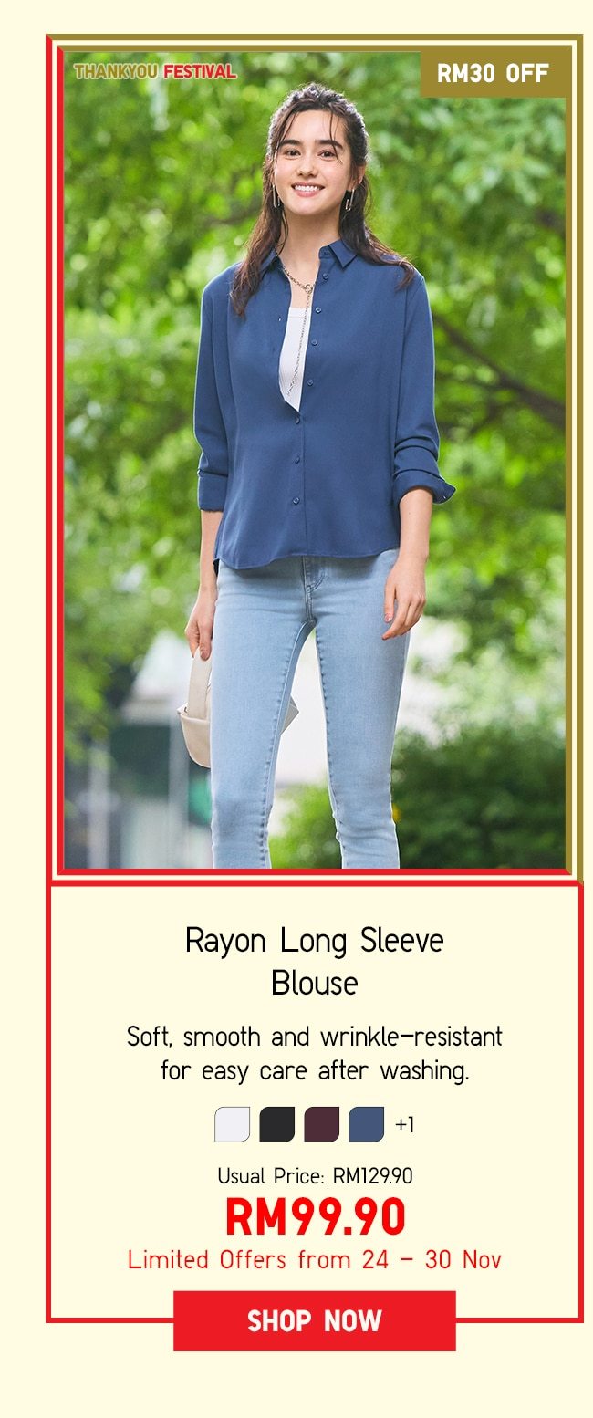 Rayon Long Sleeve Blouse