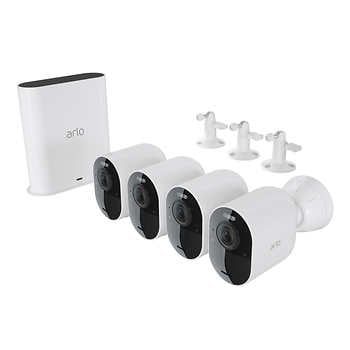 Arlo Ultra 2 Spotlight Camera Wire Free Security System 4-Pack with Total Security Mount