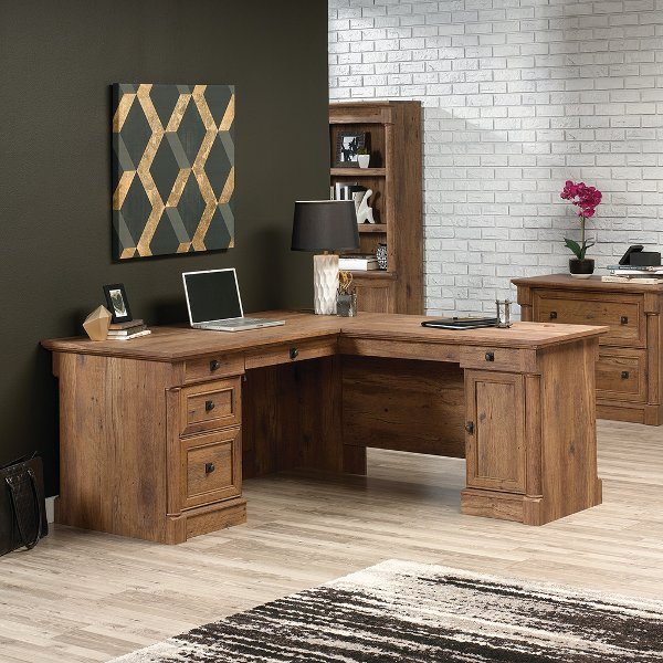 Palladia Vintage Oak L Shaped Corner Desk