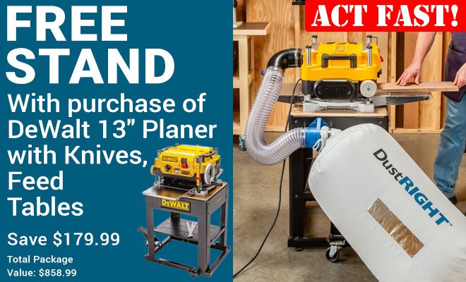 Free Stand with purchase of DeWalt 13