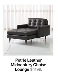 Petrie Leather Midcentury Chaise Lounge