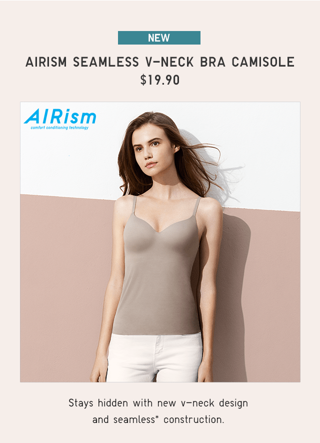 AIRISM SEAMLESS V-NECK BRA CAMISOLE $19.90 - SHOP NOW