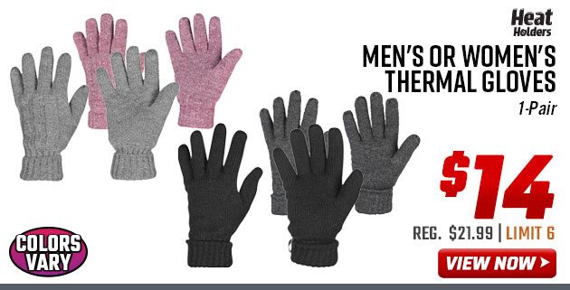 Heat Holders Men's or Women's Thermal Gloves