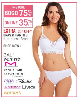 Shop 35% Off Select Lingerie - BOGO 75% Off In-Store - Extra 30% Off*