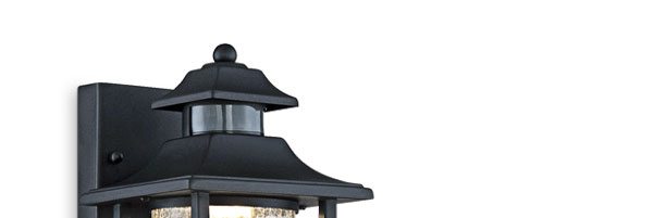 Westray 11 1/2"H Black Motion Sensor LED Outdoor Wall Light