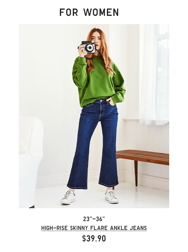 high rise skinny flare ankle jeans