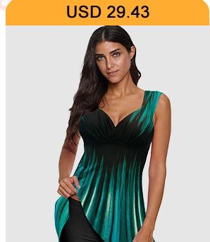 Ombre Print Wide Strap Swimdress and Shorts 