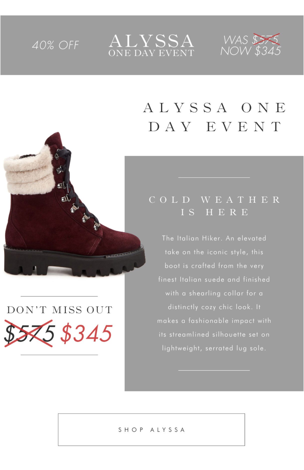 Alyssa One Day Event