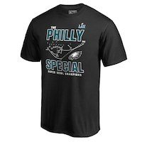 Men's Philadelphia Eagles Corey Clement, Trey Burton & Nick Foles NFL Pro Line by Fanatics Branded Black Super Bowl LII Champions The Philly Special 2.0 Player Graphic T-Shirt