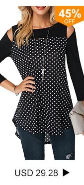 Polka Dot Print Cold Shoulder Blouse