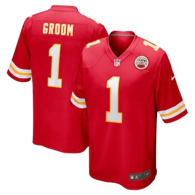 Men's Nike Number 1 Groom Red Kansas City Chiefs Game Jersey