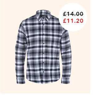 mens monochrome check flannel long sleeve shirt