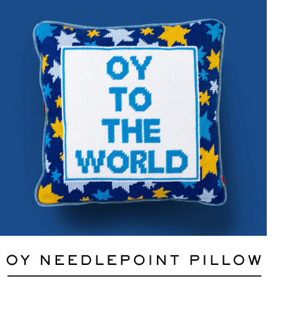 OY NEEDLEPOINT PILLOW