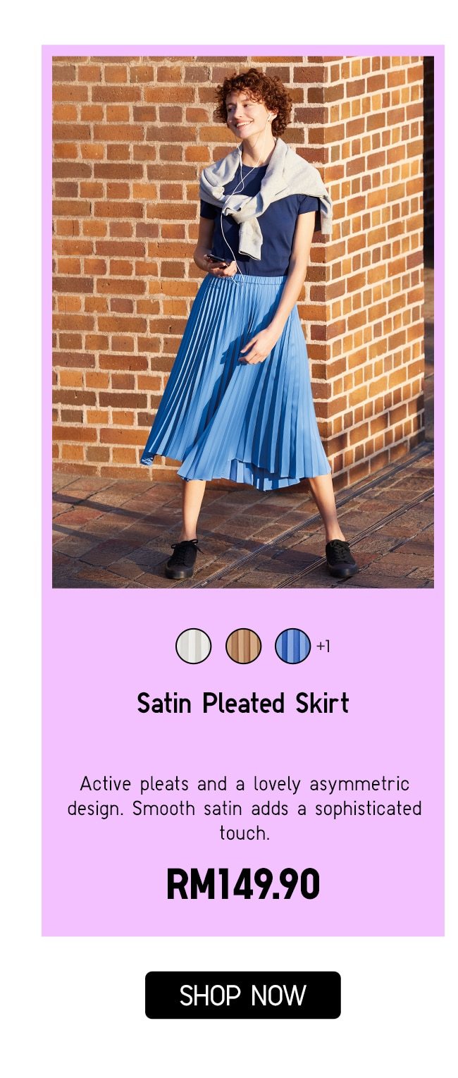 Satin Pleated Skirt