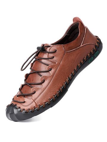 Men Casual Hand Stitching Flat Shoes