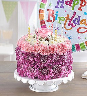 Birthday Wishes Forever Cake(tm) Pastel Same-Day Local Florist Delivery SHOP NOW