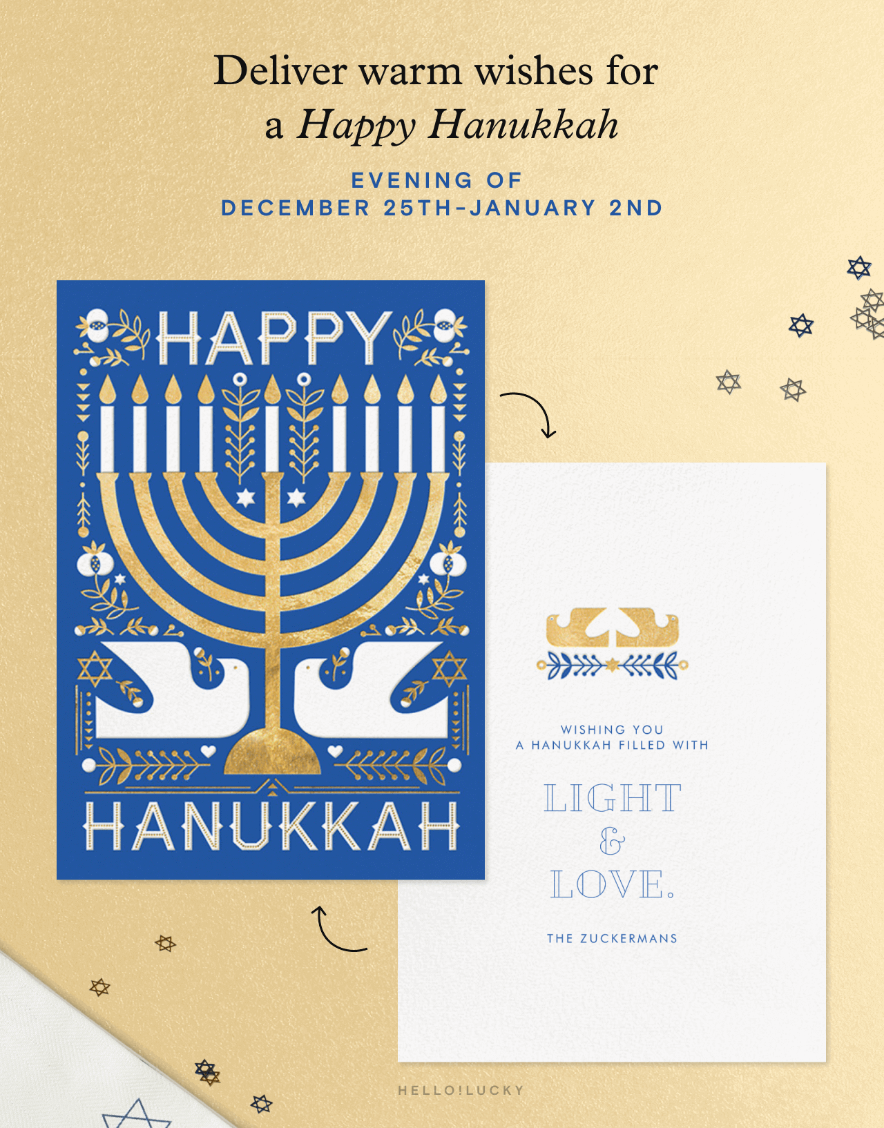 Deliver warm wishes for a Happy Hanukkah