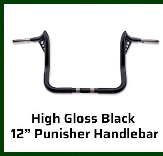 High Gloss Black 12 Punisher Handlebar