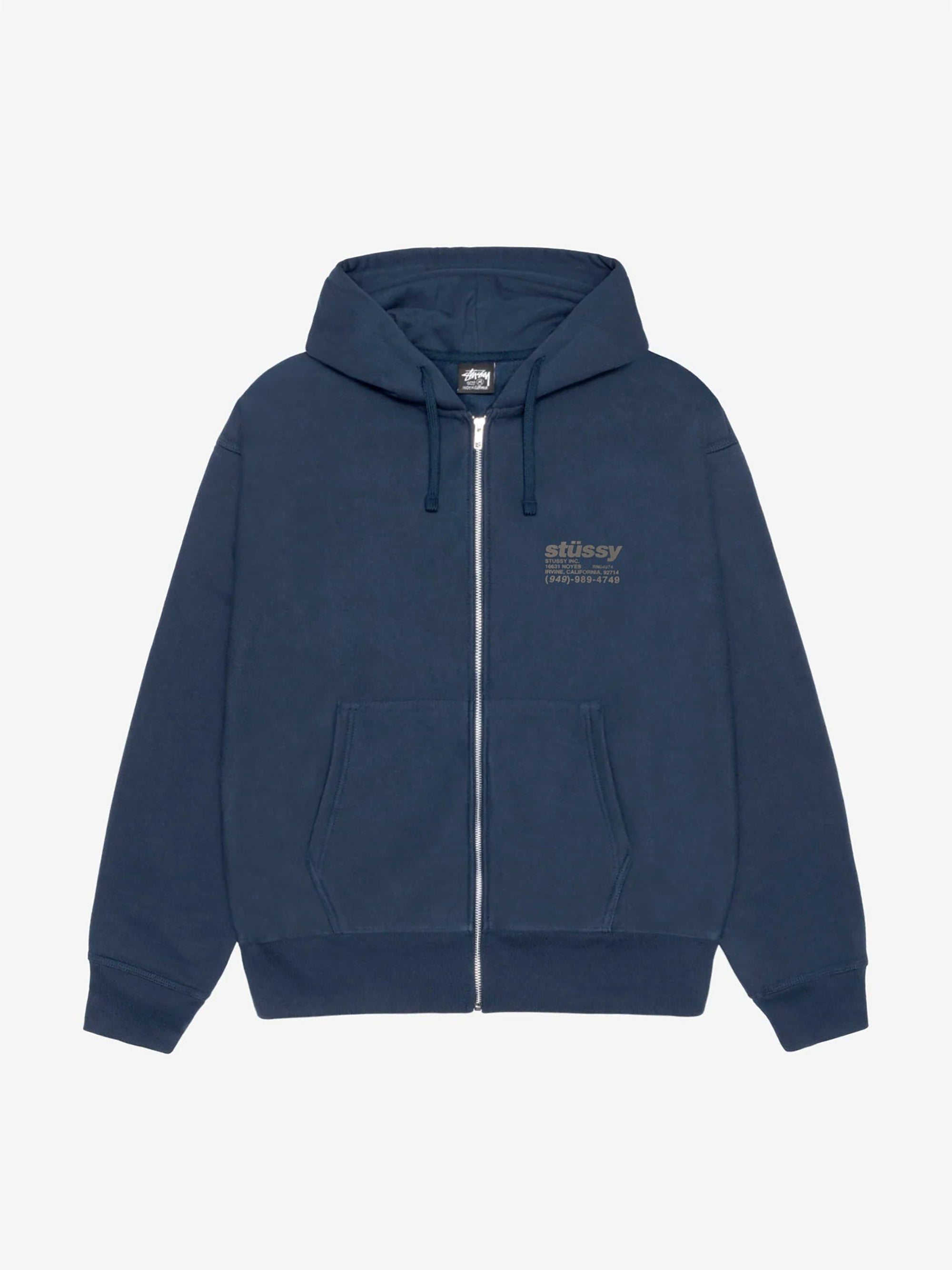 Image of Stussy Dna Zip Hood - Navy