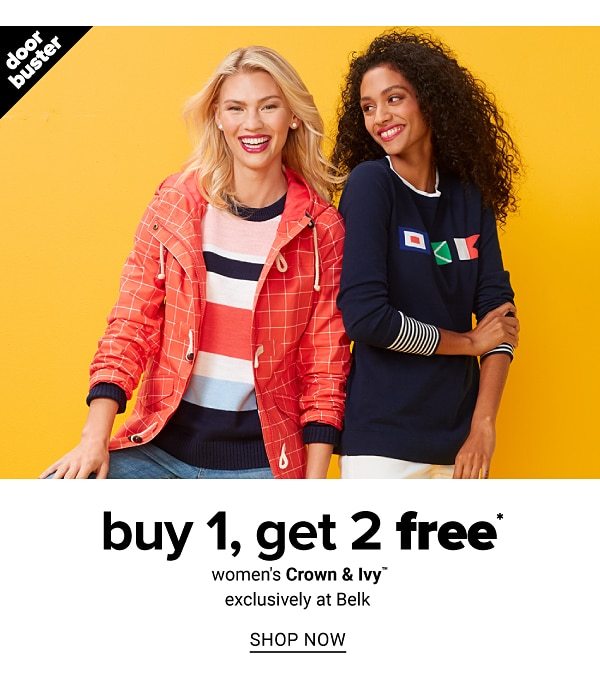 Buy 1, Get 2 FREE Women's Crown & Ivy - Shop Now