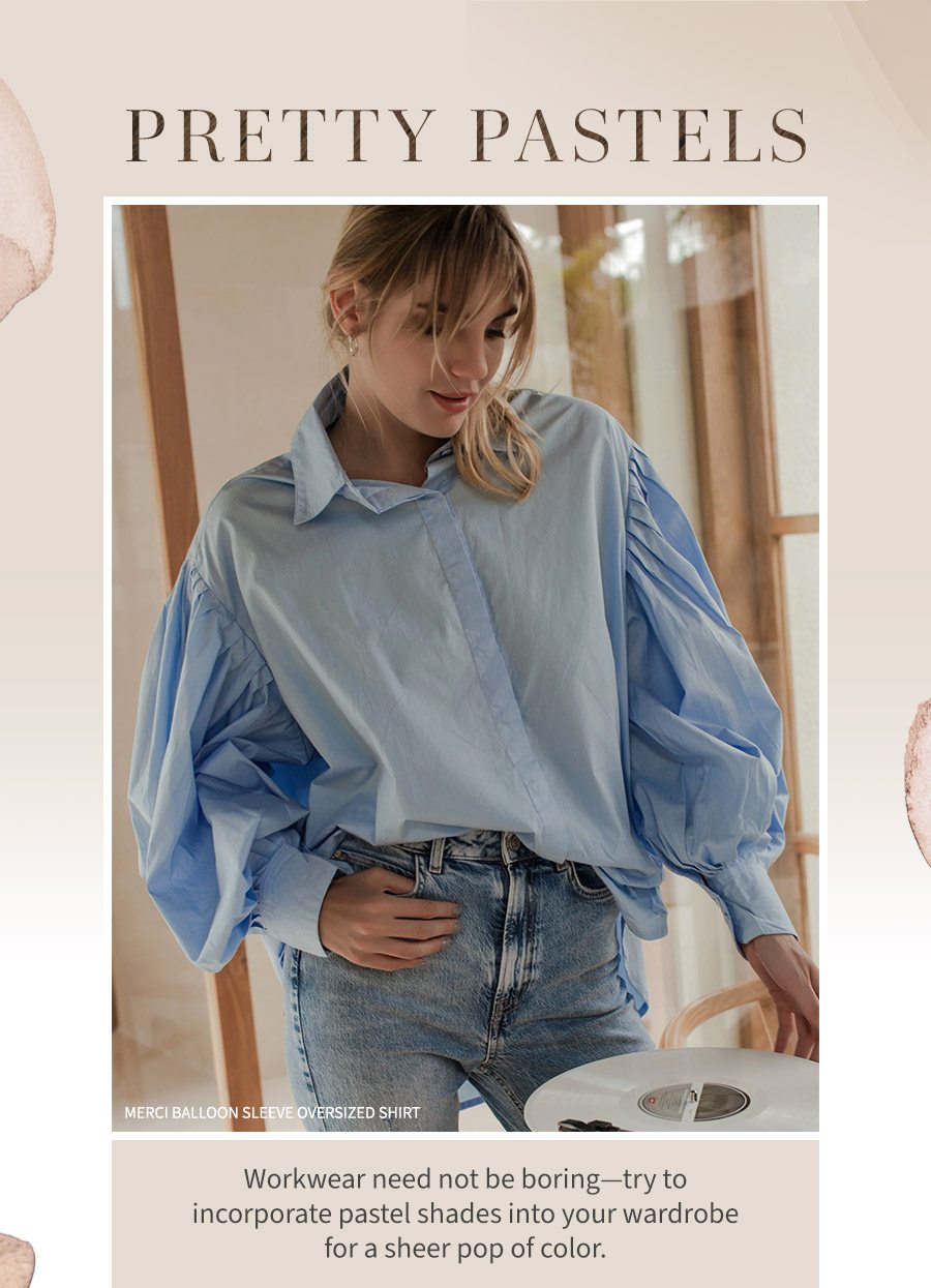 Merci Balloon Sleeve Oversized Shirt 