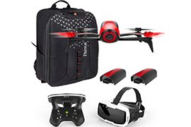 Parrot Bebop 2 FPV Fly More Pack (Drone + 3x Batteries, FPV Goggles, Controller & Backpack)