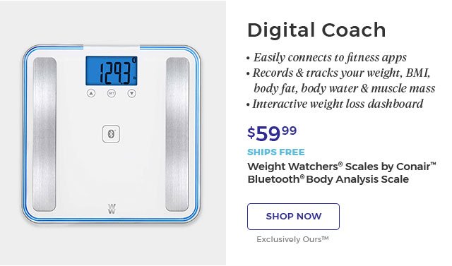 Digital Coach. $59.99 Weight Watchers(R) Scales by conair(TM) bluetooth(R) body analysis scale shop now.