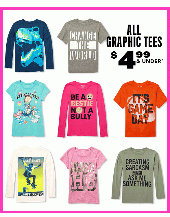 All Graphic Tees $4.99 & Under