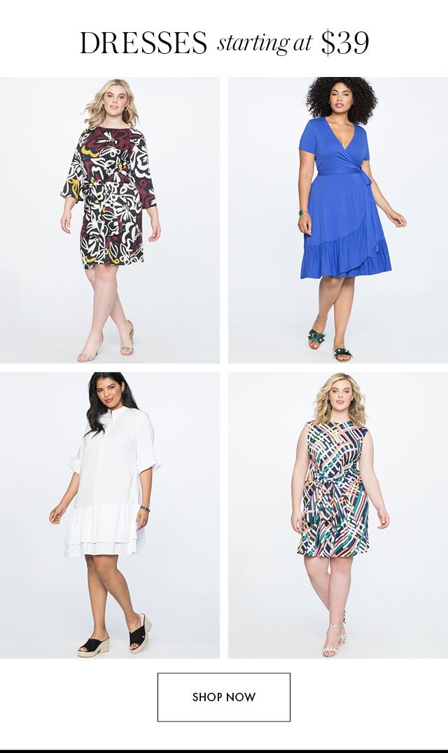 Dresses starting at $39