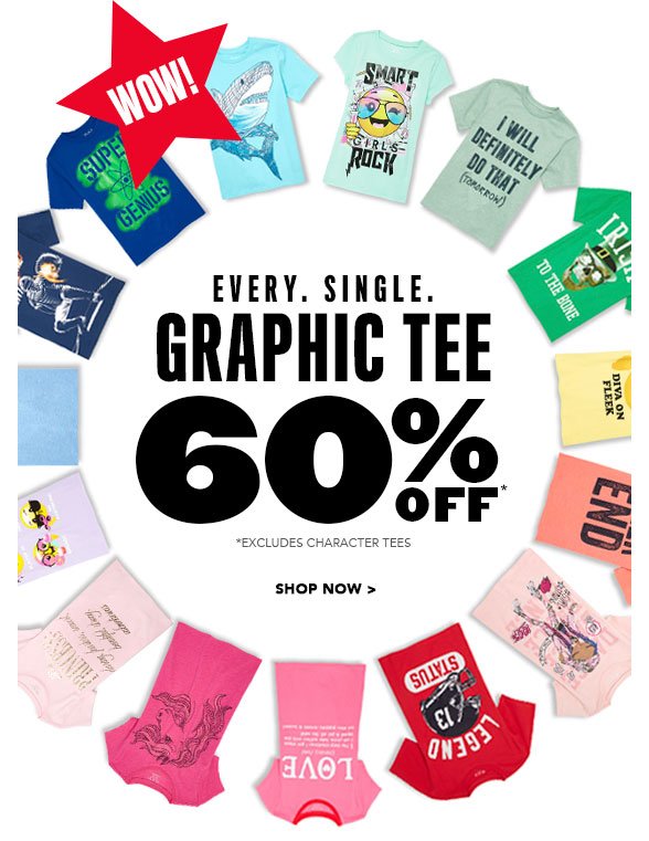 All Graphic Tees 60% Off